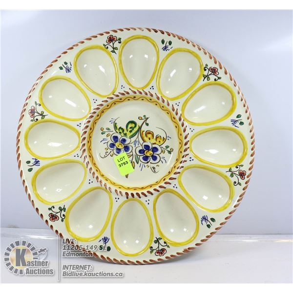 VINTAGE HAND PAINTED EGG PLATE