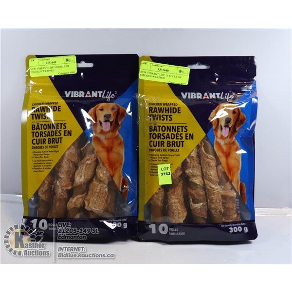 NEW VIBRANT LIFE 10 ROLLS OF CHICKEN WRAPPED