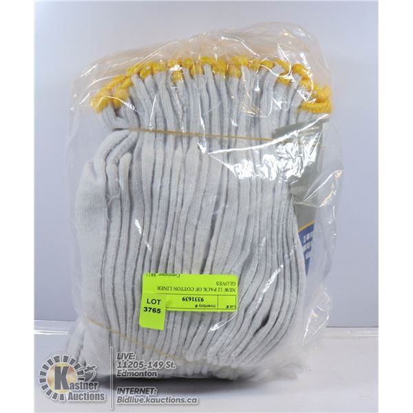 NEW 12 PACK OF COTTON LINER GLOVES