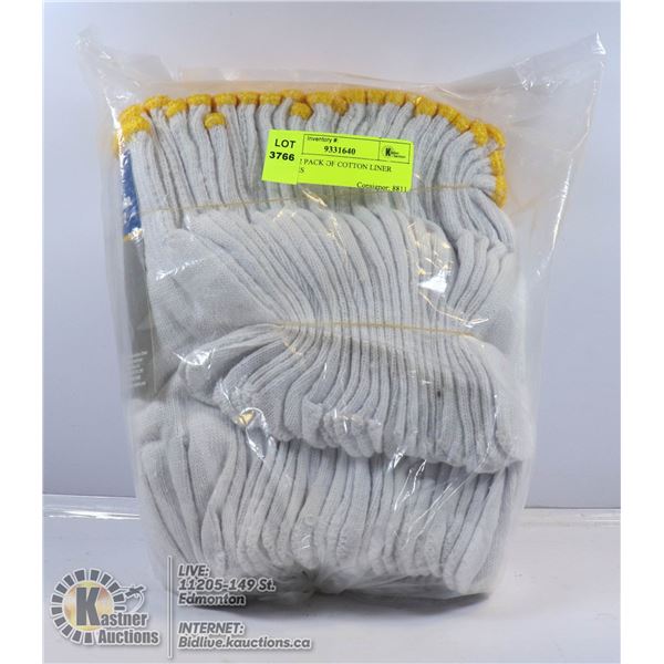 NEW 12 PACK OF COTTON LINER GLOVES