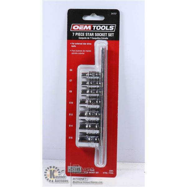 NEW OEM TOOLS 7 PC STAR SOCKET SET
