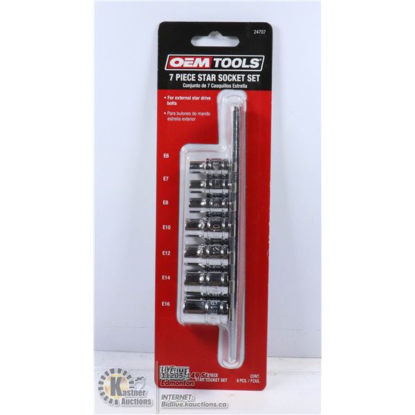 NEW OEM TOOLS 7 PC STAR SOCKET SET