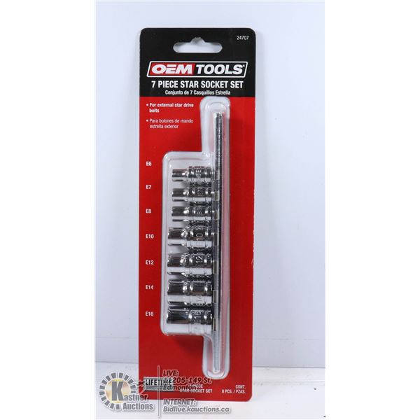 NEW OEM TOOLS 7 PC STAR SOCKET SET