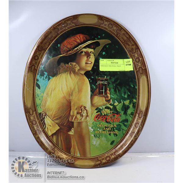 VINTAGE TIN OVAL TRAY