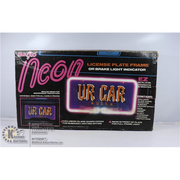 NEON LICENSE PLATE FRAME - PURPLE
