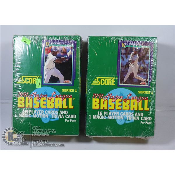 2 BOXES OF 1991 SCORE BASEBALL UNOPENED