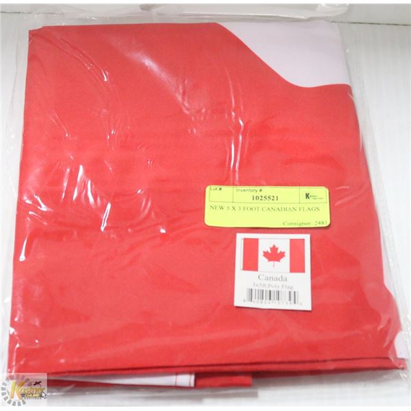 NEW 5 X 3 FOOT CANADIAN FLAGS