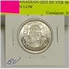 Image 1 : BU 1955 CANADIAN QEII SILVER 50 CENT COIN LOW
