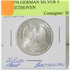Image 1 : PROOF 1970 GERMAN SILVER 5 MARK BEETHOVEN
