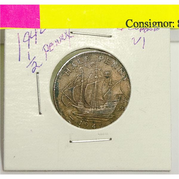 1942 HALF PENNY KING GEORGE VI