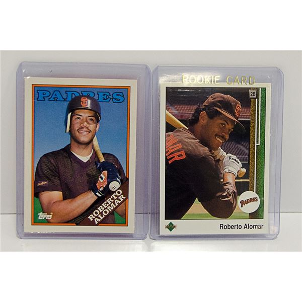 2 ALOMAR ROOKIES 1988 TOPPS TREADED