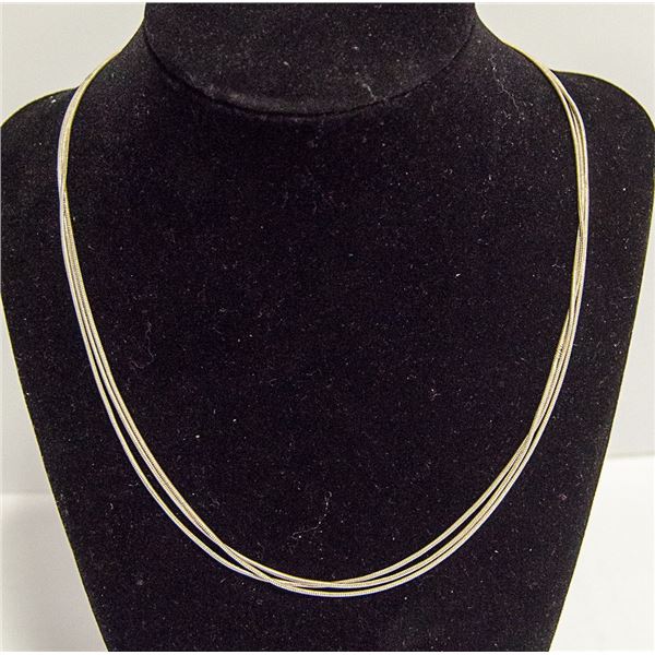 VINTAGE .925 STERLING SILVER 3 STRAND COBRA LINK