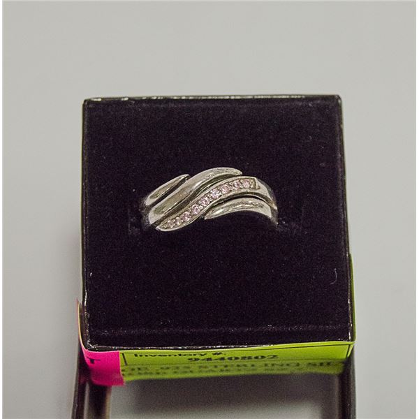 VINTAGE .925 STERLING SILVER RING ROSE QUARTZ SZ 7