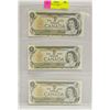 Image 1 : 3 CANADIAN SEQUENTIAL 1.00 BILLS