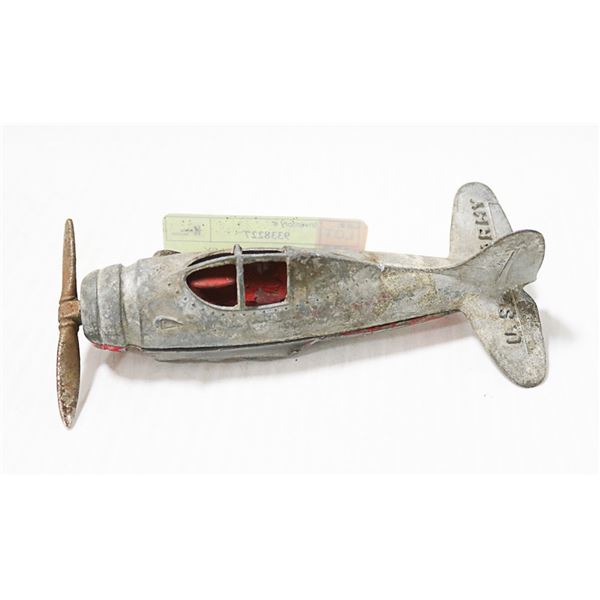 ANTIQUE CAST IRON HUBLEY FIGHTER PLANE, STAMPED