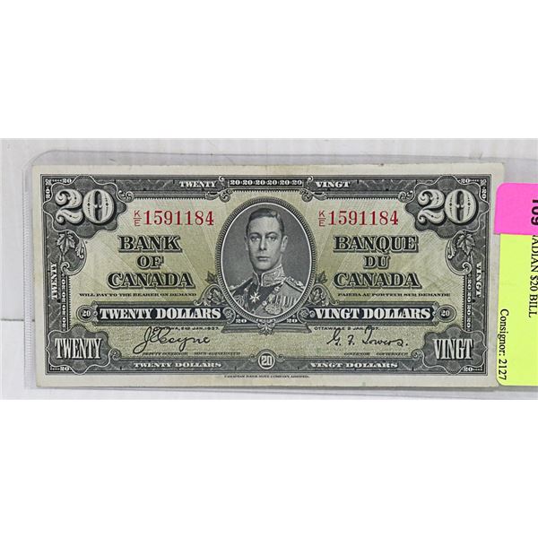 1937 CANADIAN $20 BILL