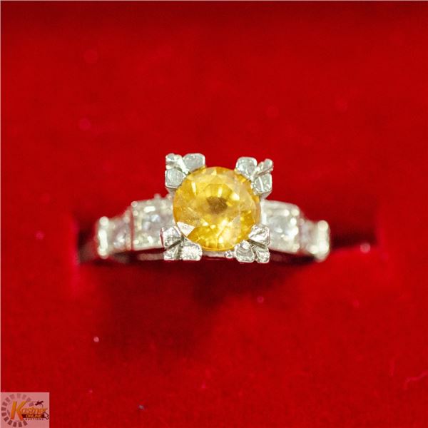 YELLOW SAPPHIRE AND DIAMOND RING (8)