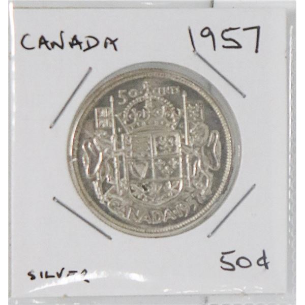 1957 CANADIAN FIFTY CENT SILVER COIN