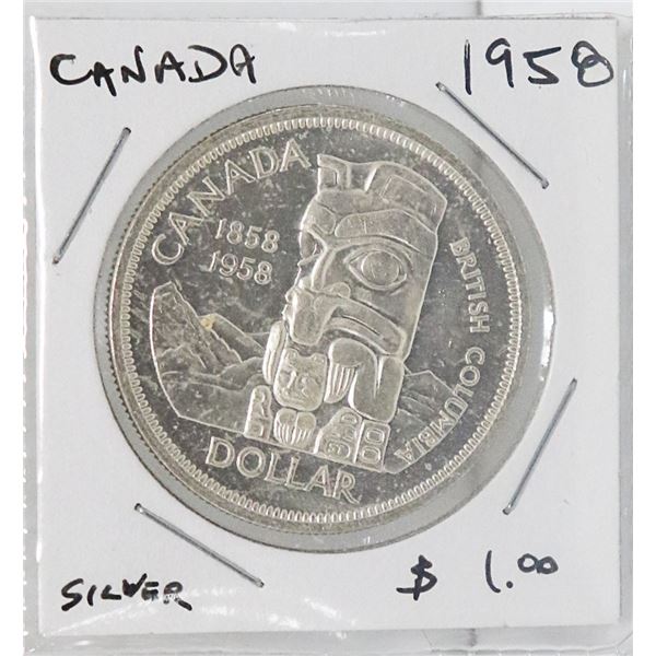 1958 CANADIAN  SILVER DOLLAR COIN