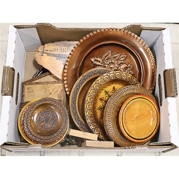 WOOD ITEMS- ASSORTED BOX LOT
