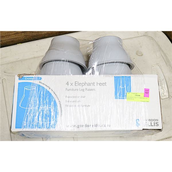 "ELEPHANT FEET" FURNITURE LEG RAISERS (8)