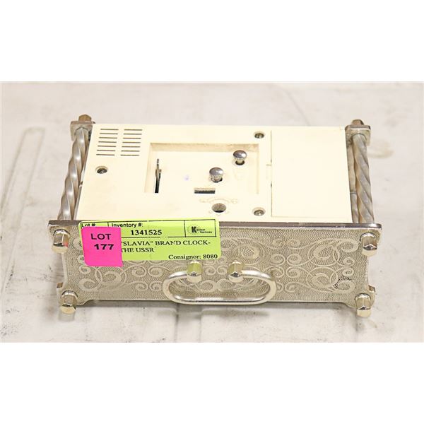 VINTAGE "SLAVIA" BRAND CLOCK- MADE IN THE USSR