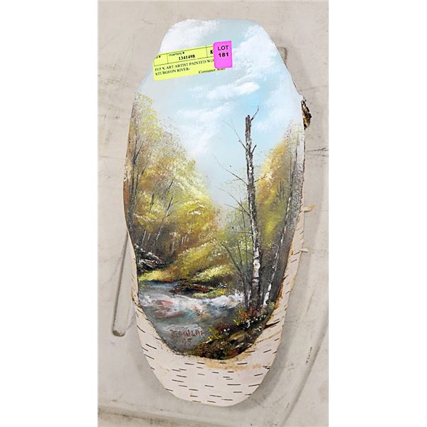 FOLK ART ARTIST PAINTED WOOD- STURGEON RIVER-