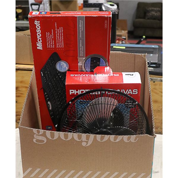 KEYBOARD, FAN AND PHOTO TO CANVAS