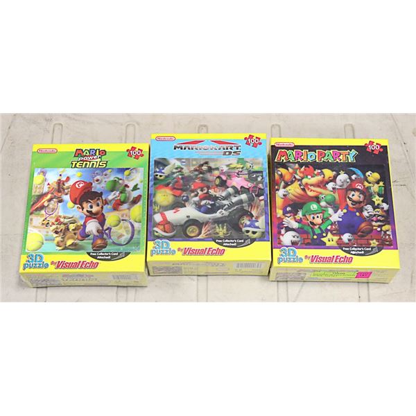 NINTENDO 100 PIECE PUZZLES NEW IN BOX - LOT OF 3