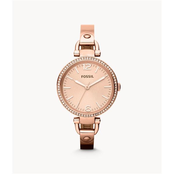 NEW FOSSIL GLITZ ROSE-GOLD TONE 32MM MSRP $205