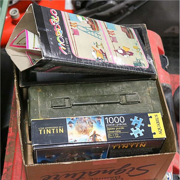 PUZZLES, AMMO BOX, DECORATIVE PLANTER BOX