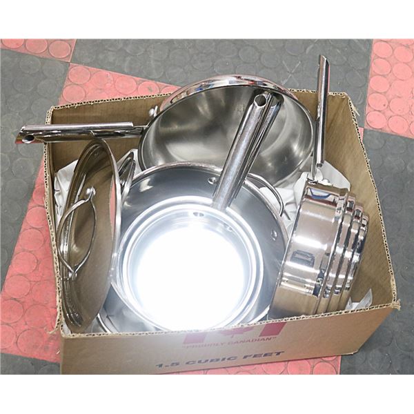 CUISINART STAINLESS STEEL POT SET OF 8