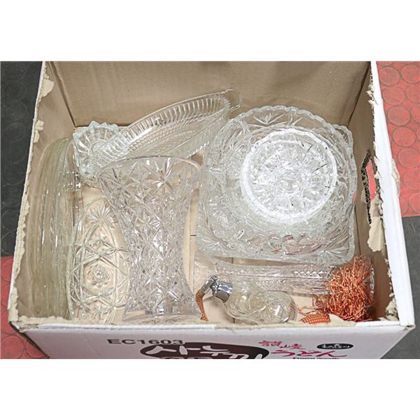 CRYSTAL/CUT GLASS LOT OF ASSORTED ITEMS