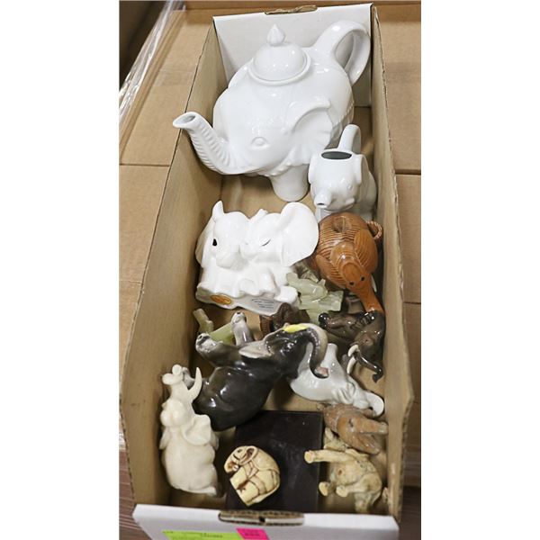 "ELEPHANTS"- STONE/WOOD/METAL/CERAMIC- ASST.