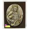 Image 1 : VINTAGE METAL/WOOD PLAQUE WITH LIKENESS OF A KING