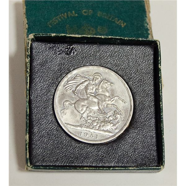 1951 GREAT BRITAN FESTIVAL OF BRITAN ONE CROWN