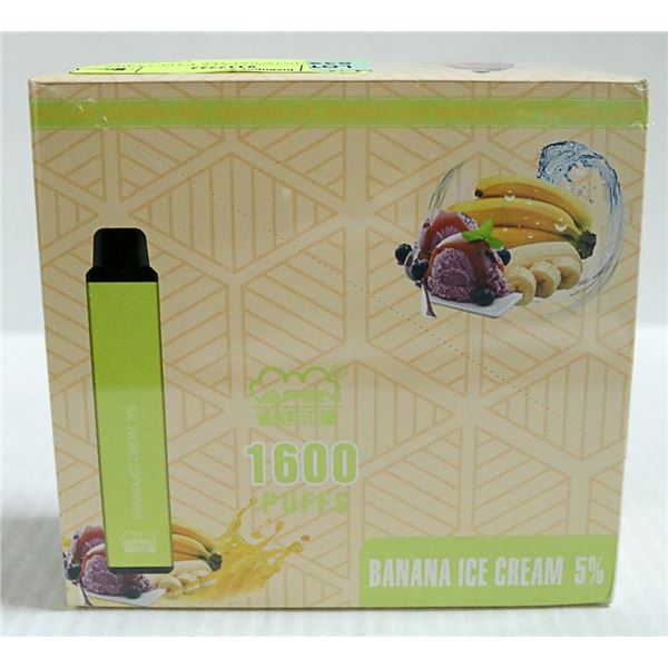 BOX W/10 1600 PUFFS VAPE CUBES BANANA ICE CREAM