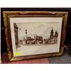 Image 1 : FRAMED ORIGINAL CITY SCAPE WATERCOLOR MIXED