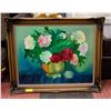 Image 1 : FRAMED ORIGINAL FLORAL OIL PAINTING 33.5" X 27.5"