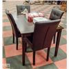 Image 1 : DARK WOOD TONE DINING TABLE SET WITH 4