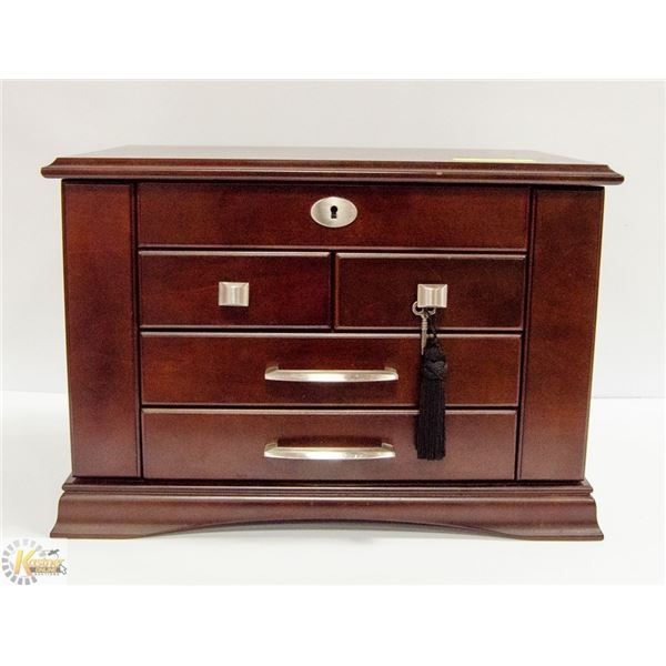 JEWELRY BOX 2 KEYS, BEVELED MIRROR