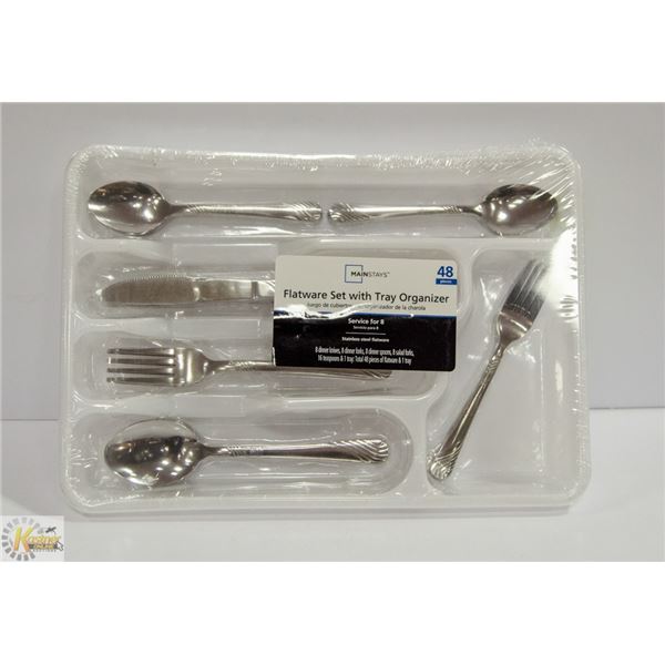 NEW 48PC FLATWARE SETS W/ ORGANIZERS