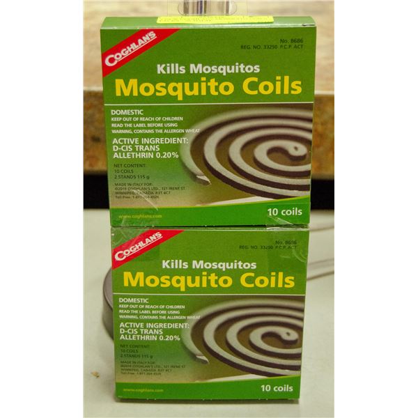 2 NEW COGHLANS MOSQUITO COILS PACKS - 20 TOTAL
