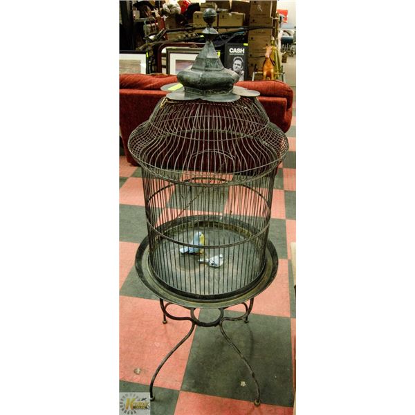 VINTAGE STYLE METAL BIRDCAGE - 59" TALL