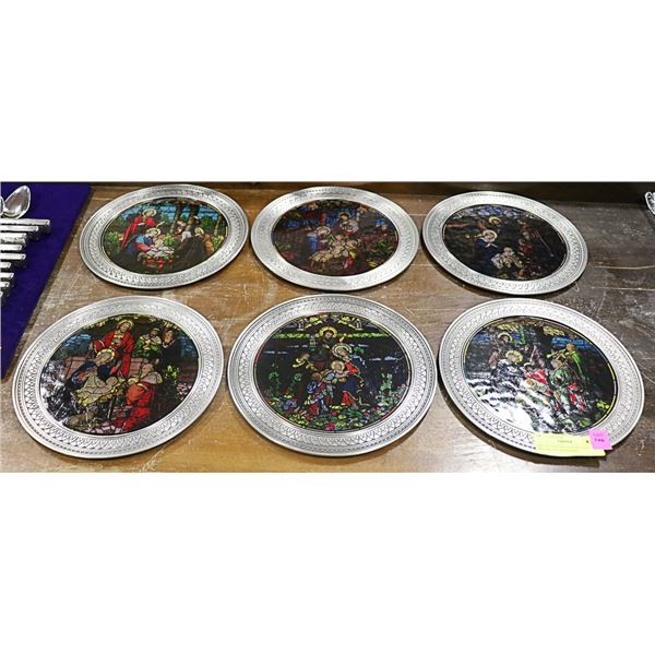 COLLECTION OF 6 STAINGLASS IMAGES ON CATHEDRAL