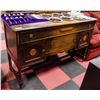 Image 1 : 60" X 21" X  39" VINTAGE SIDE BOARD WITH WHEELS