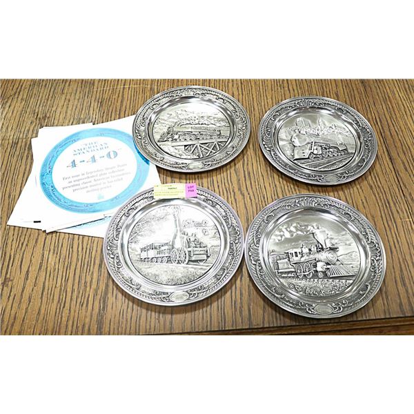 SET OF 4 PEWTER AMERICAN STANDARD TRAIN