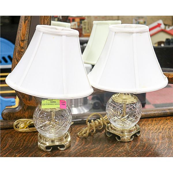 PAIR OF PINWHEEL CRYSTAL LAMPS