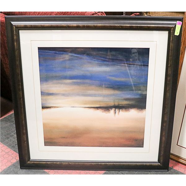 35.5" X 35.5" FRAMED AND MATTED PAINTING/PRINT