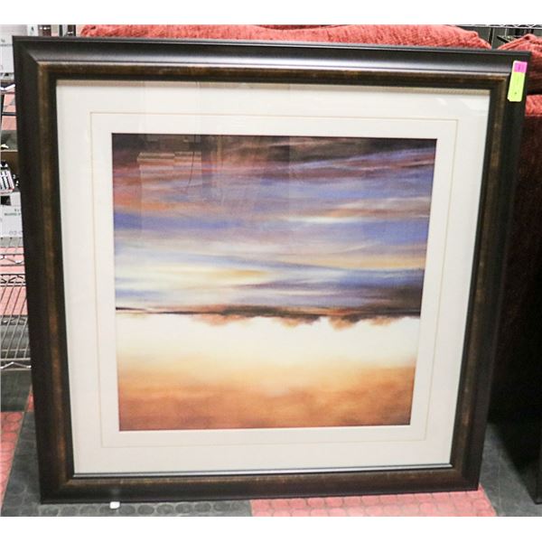 35.5" X 35.5" FRAMED AND MATTED PAINTING/PRINT